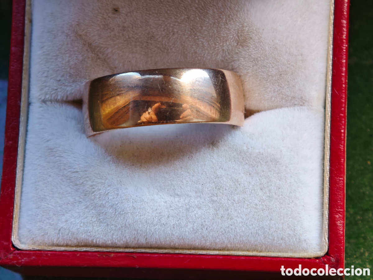 Joyeria: Anillo de oro rosa 14 k contraste - Foto 7