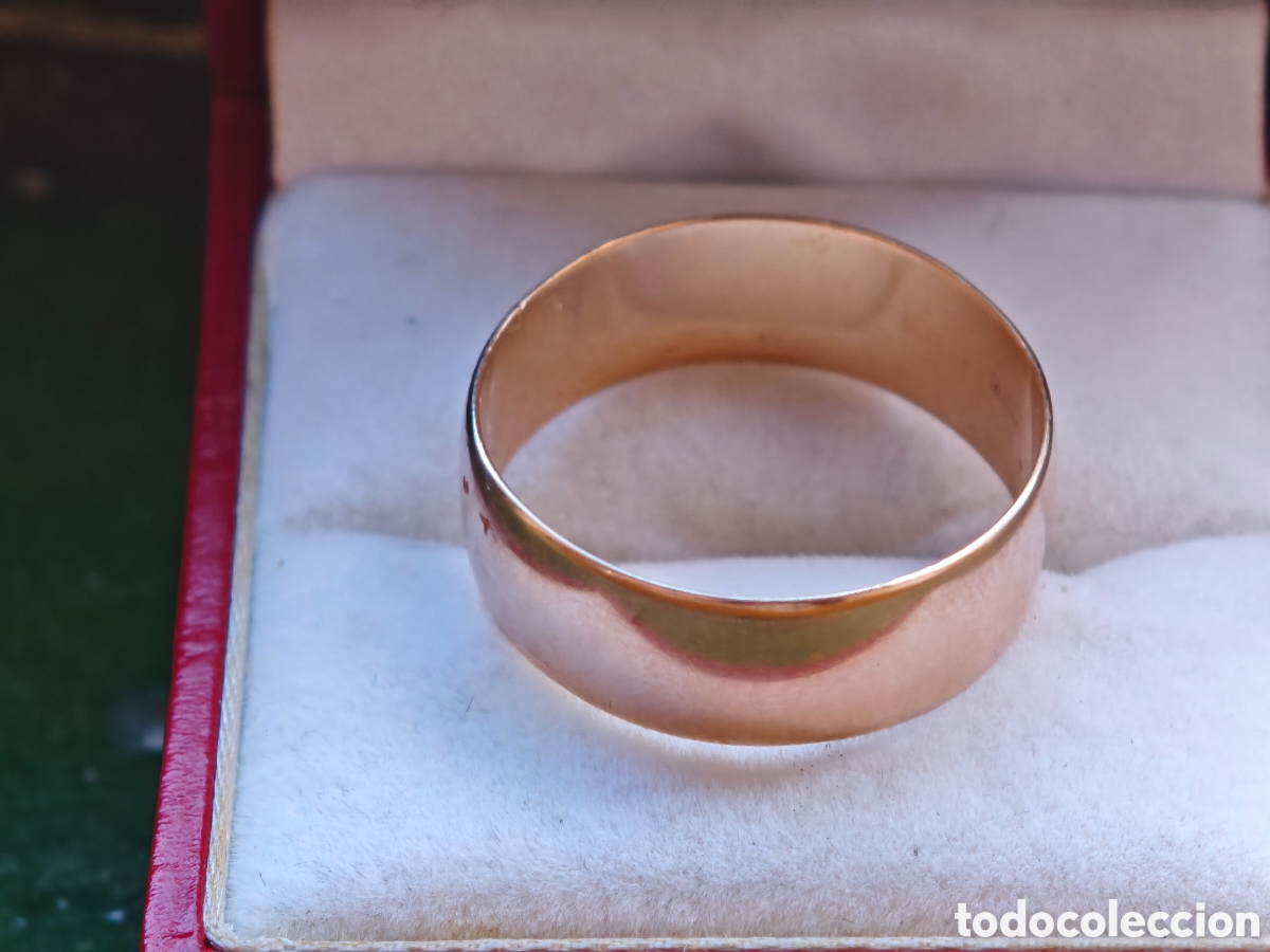 Joyeria: Anillo de oro rosa 14 k contraste - Foto 8