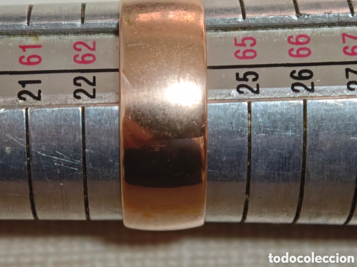 Joyeria: Anillo de oro rosa 14 k contraste - Foto 9