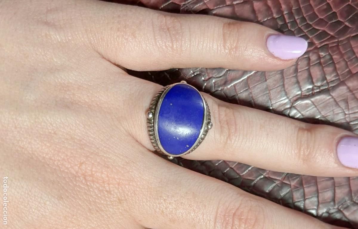 Joyeria: Anillo de Plata 925 y Lapisl&aacute;zuli Natural - Talla 14 (17mm) - 8,38g