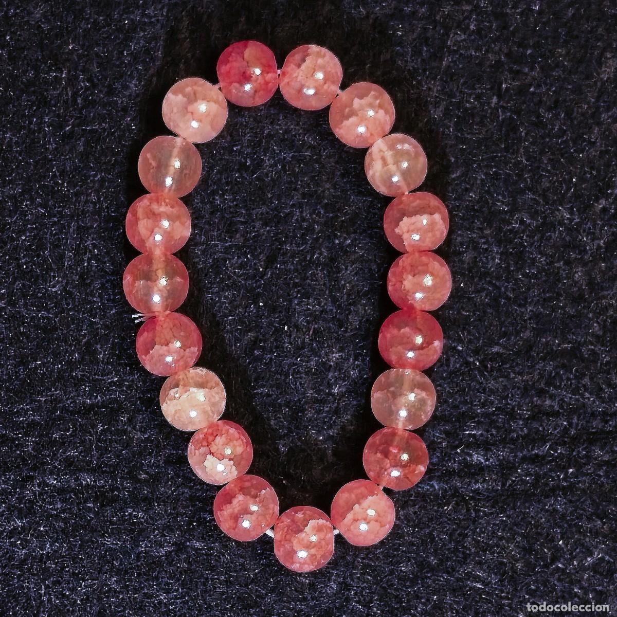 Joyeria: PULSERA ELASTICA DE CUARZO ROSACEO 10 MM