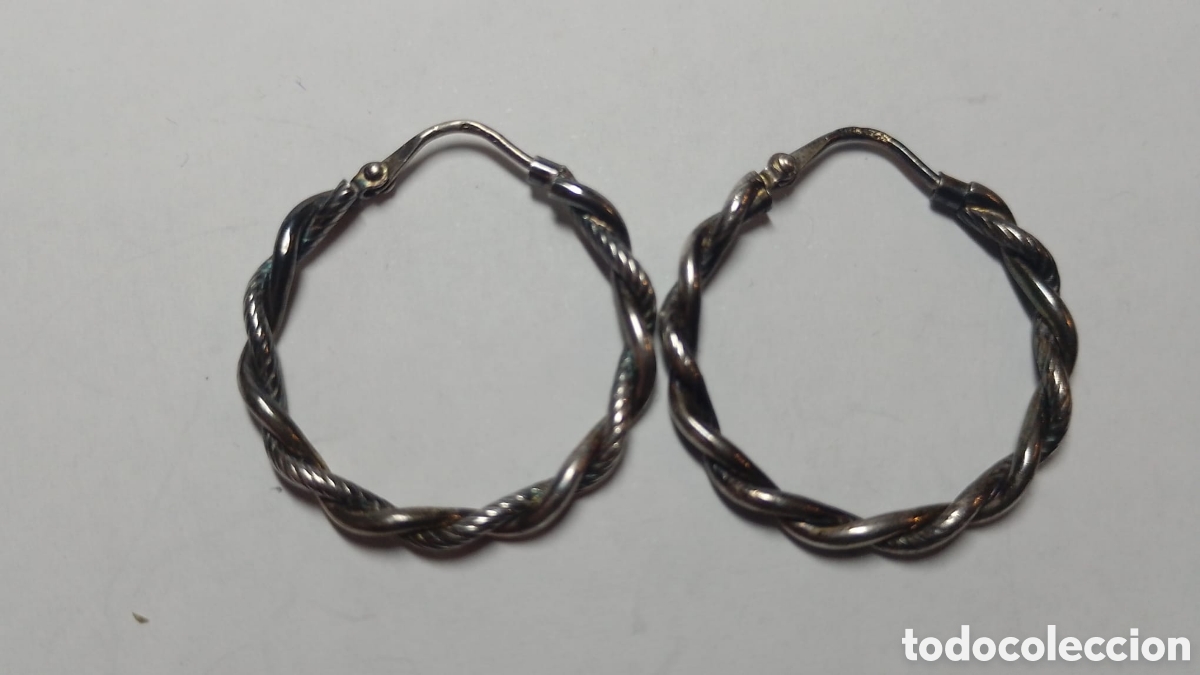 Joyeria: Pendientes plata aros trenzados - Foto 3