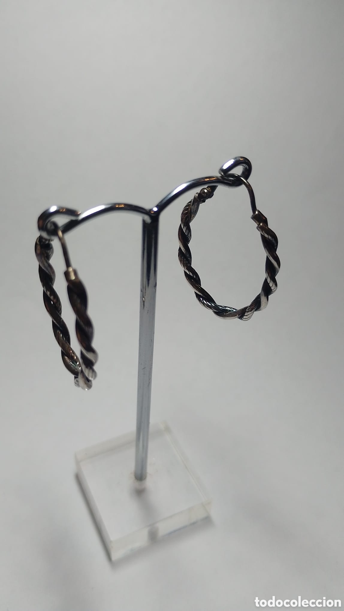 Joyeria: Pendientes plata &oacute;valos trenzados