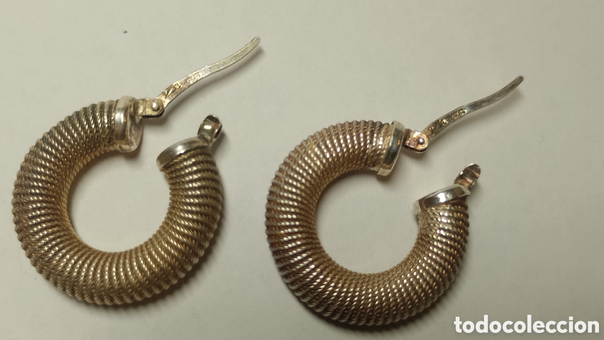 Joyeria: Pendientes de plata aros corrugados - Foto 5