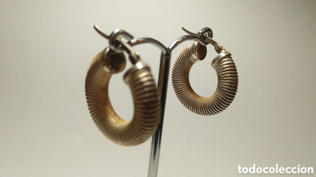 Joyeria: Pendientes de plata aros corrugados