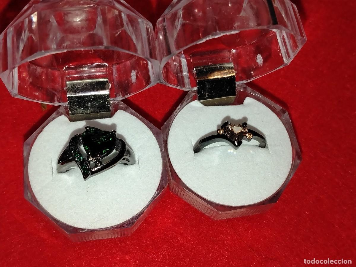 Joyeria: CONJUNTO DE 2 ANILLOS PRECIOSOS ,TITANEO Y CIRCONITA,DISE&Ntilde;OS EXCLUSIVOS CORAZON- N&ordm; 12 Y 17 VINTAGE