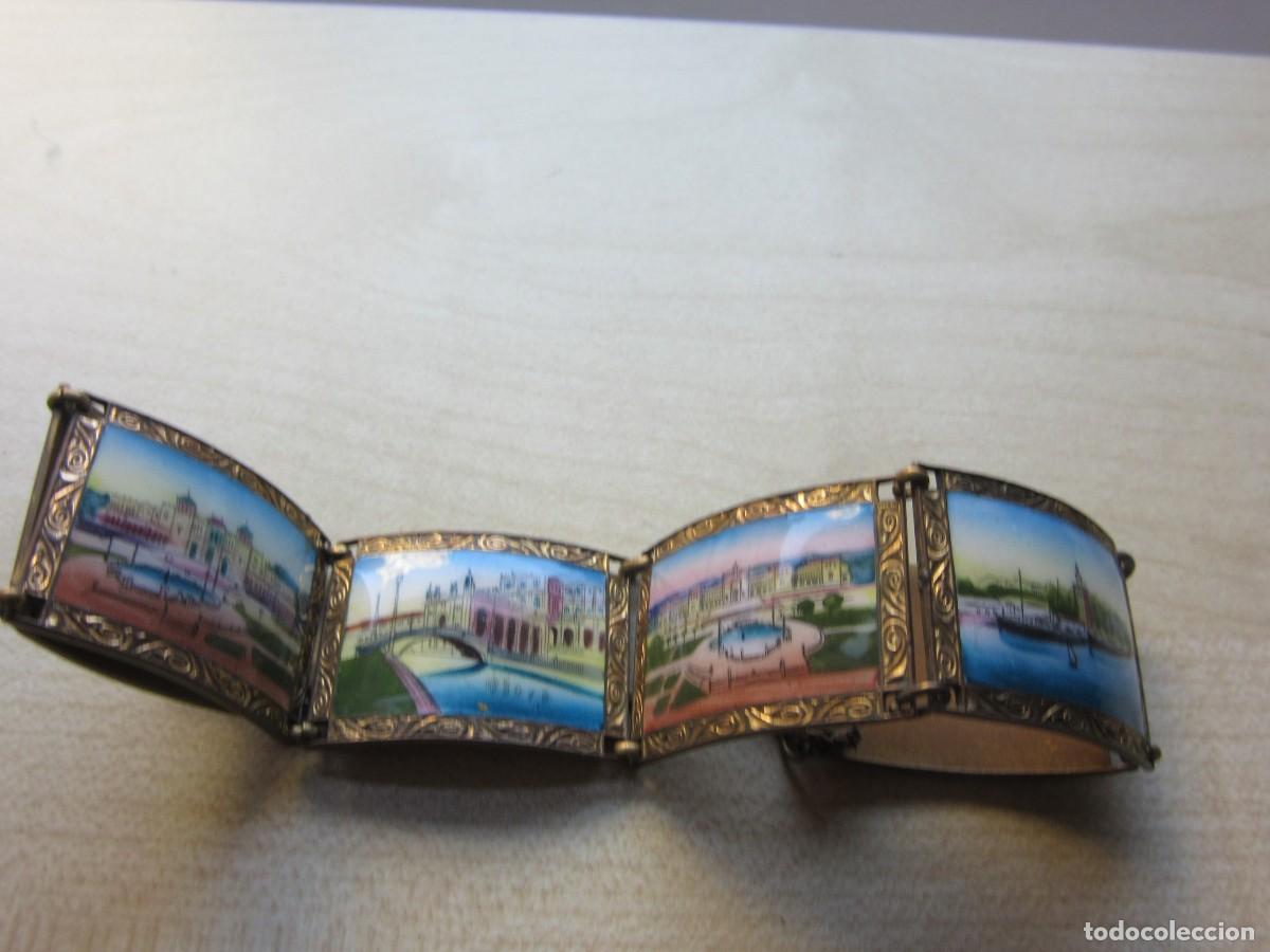 Joalharia: Bonita pulsera con Vistas esmaltadas de monumentos A&ntilde;os 50-60 Anchura 2,2 cm Ver descrip.
