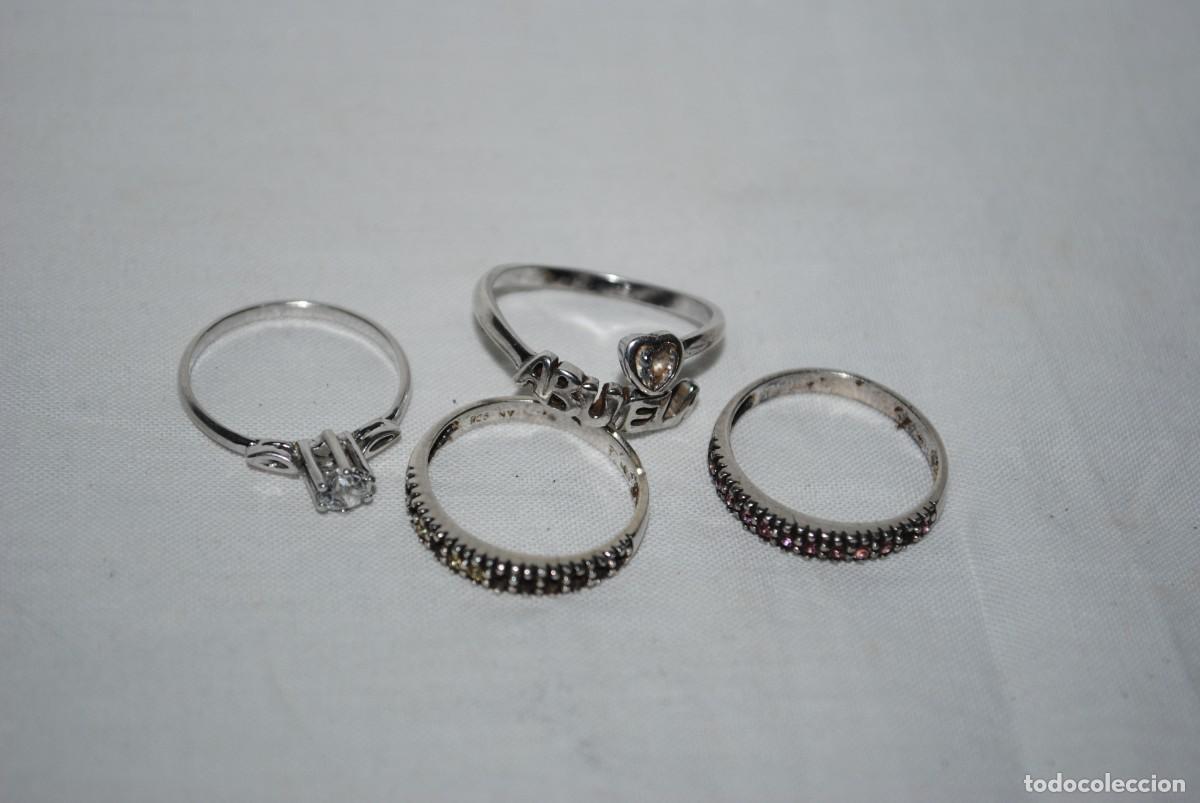 Joyeria: ANILLOS DE PLATA , LOTE DE CUATRO .