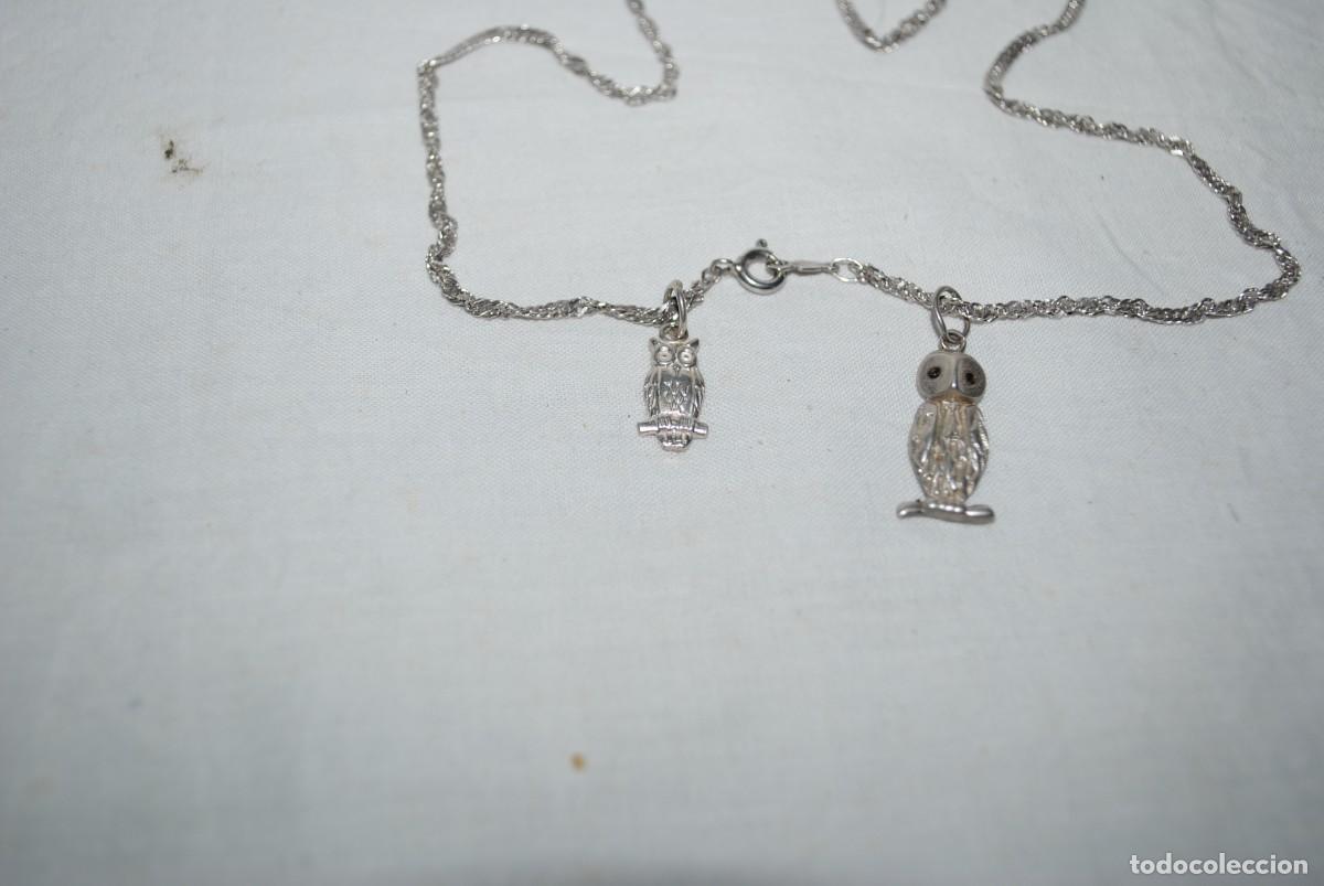 Joyeria: CADENA Y BUHOS DE LA FUERTE , DE PLATA .