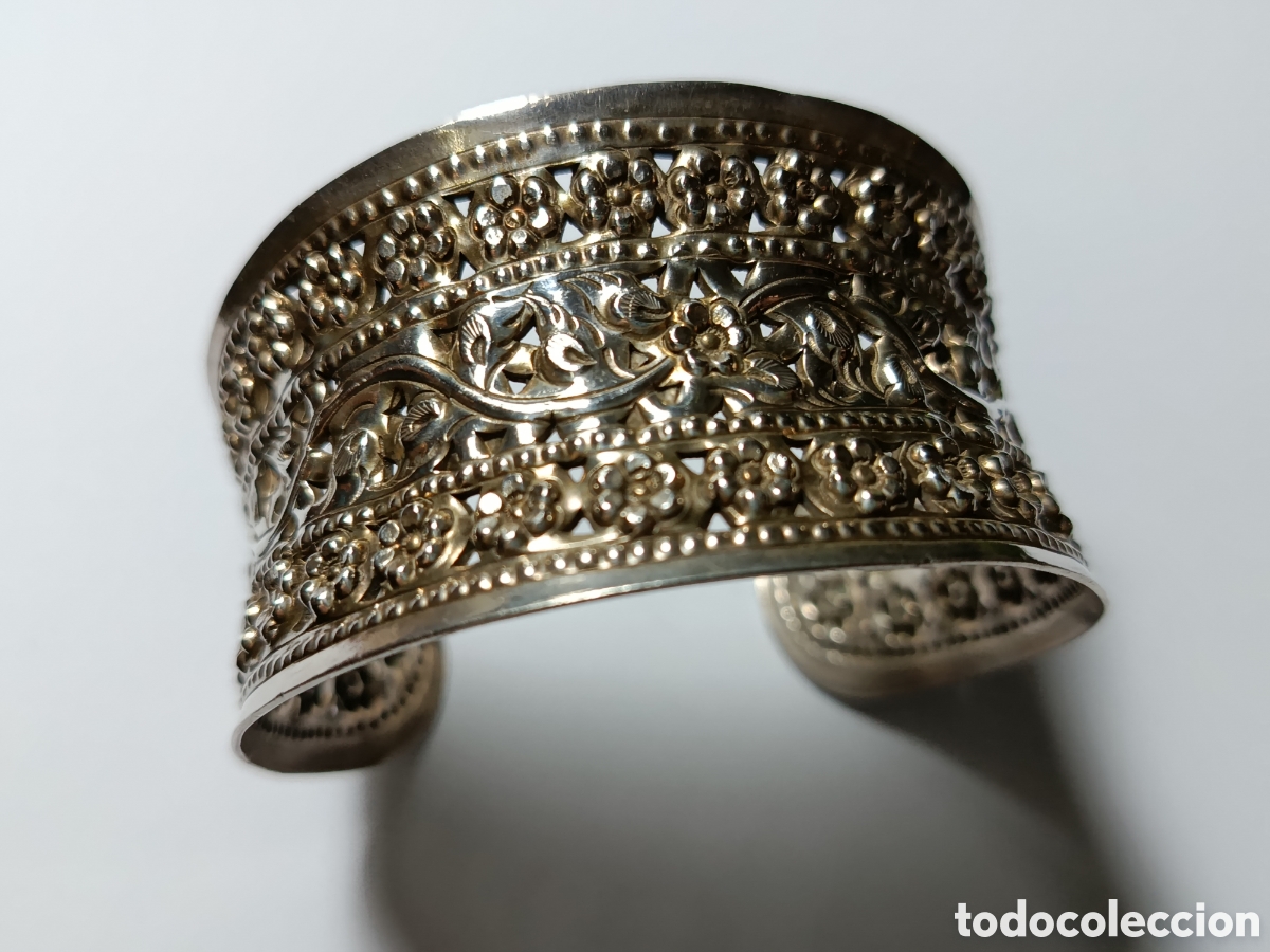Joyeria: Espectacular brazalete de plata labrado. - Foto 5