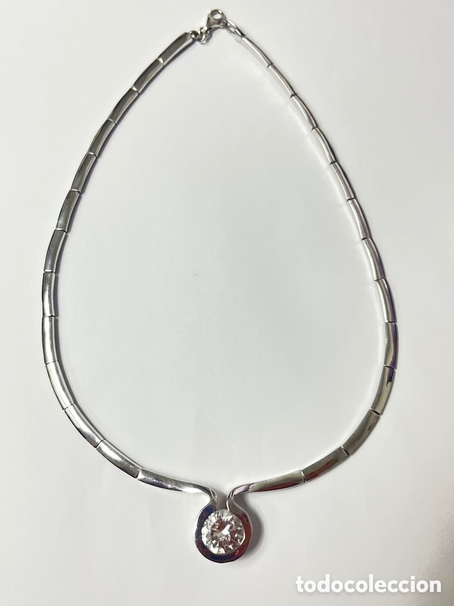Joyeria: GARGANTILLA DE PLATA CON BA&Ntilde;O DE RODIO / CC405
