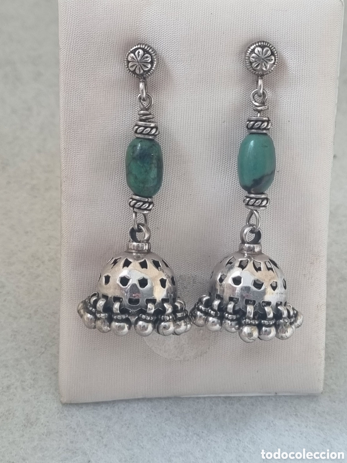 Joyeria: Pendientes tibetano plata turquesa