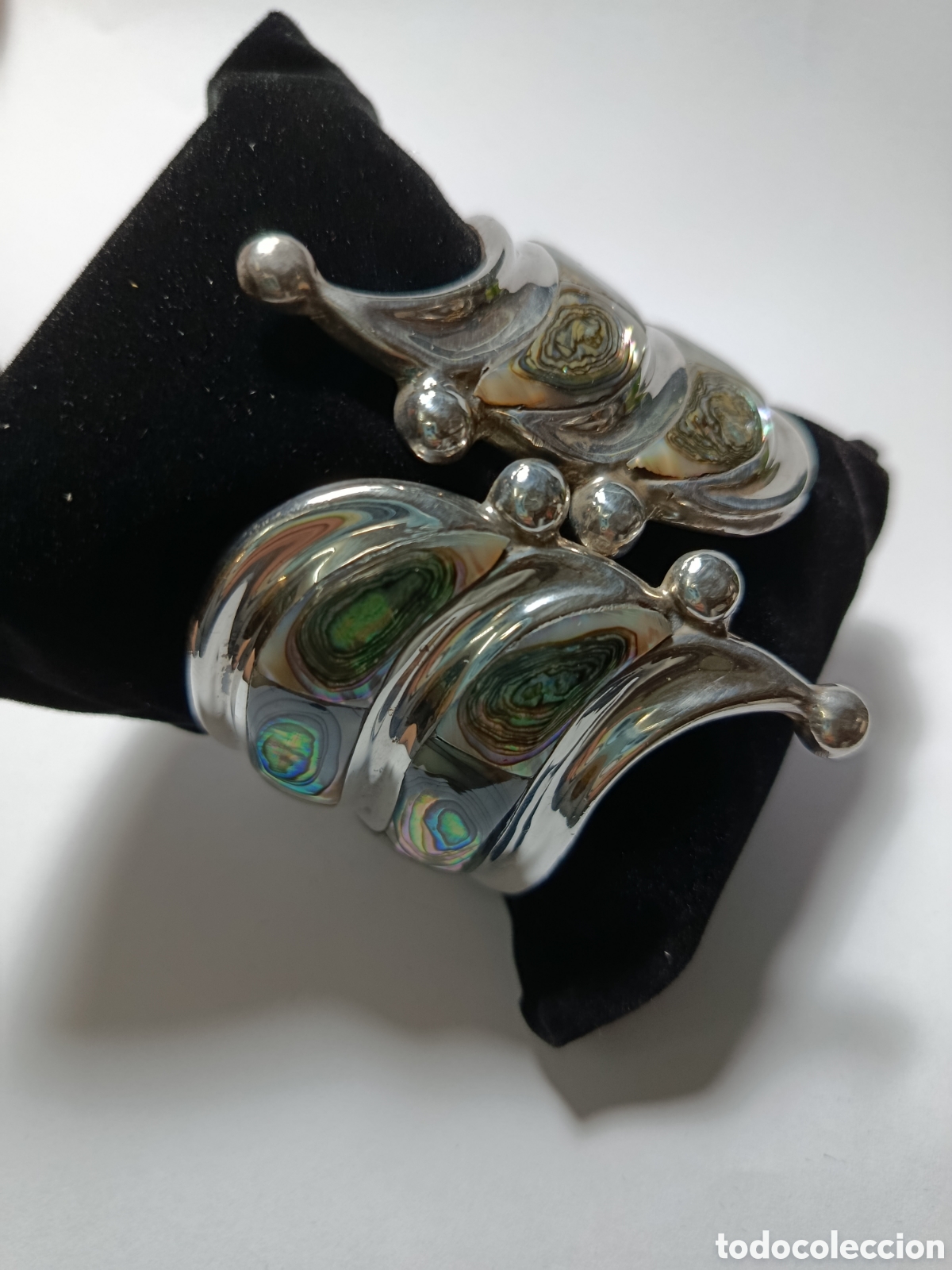 Joyeria: Pulsera vintage de plata de ley con abul&oacute;n M&eacute;xico. - Foto 2