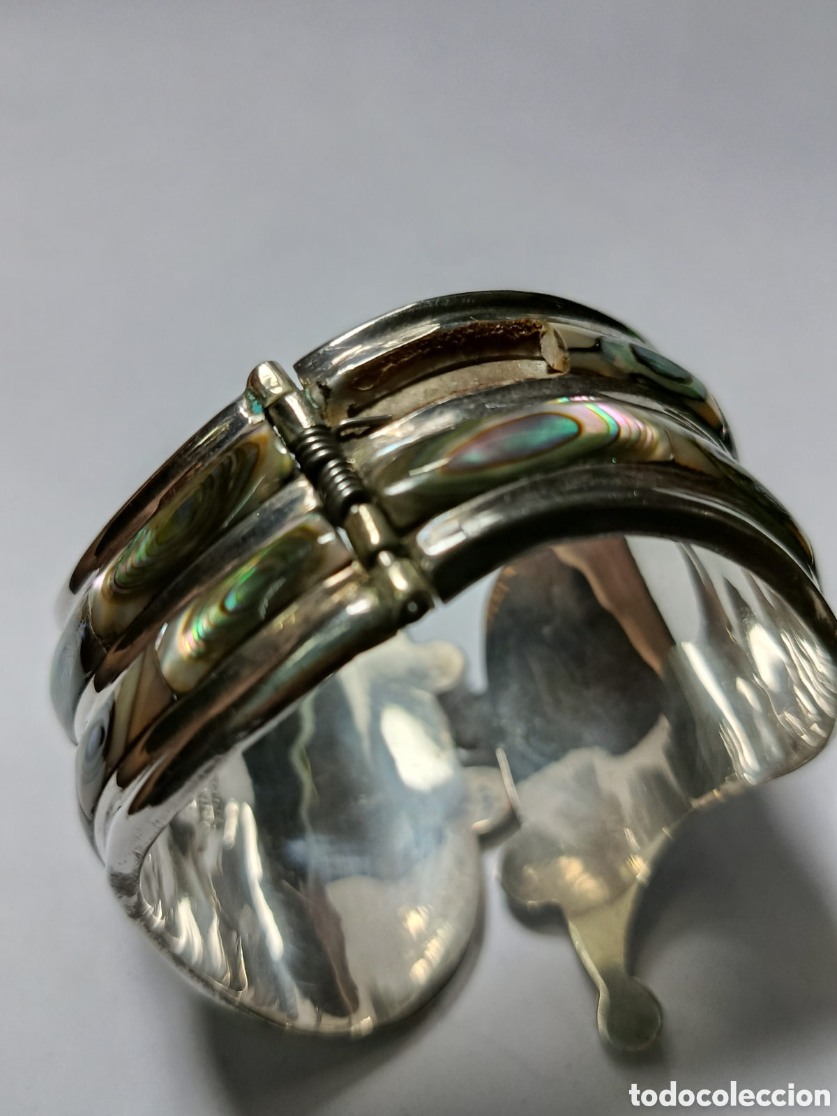 Joyeria: Pulsera vintage de plata de ley con abul&oacute;n M&eacute;xico. - Foto 9