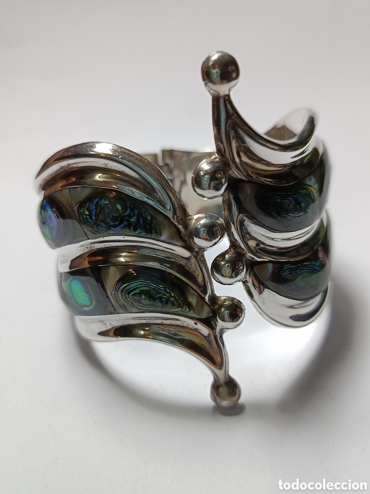 Joyeria: Pulsera vintage de plata de ley con abul&oacute;n M&eacute;xico. - Foto 1