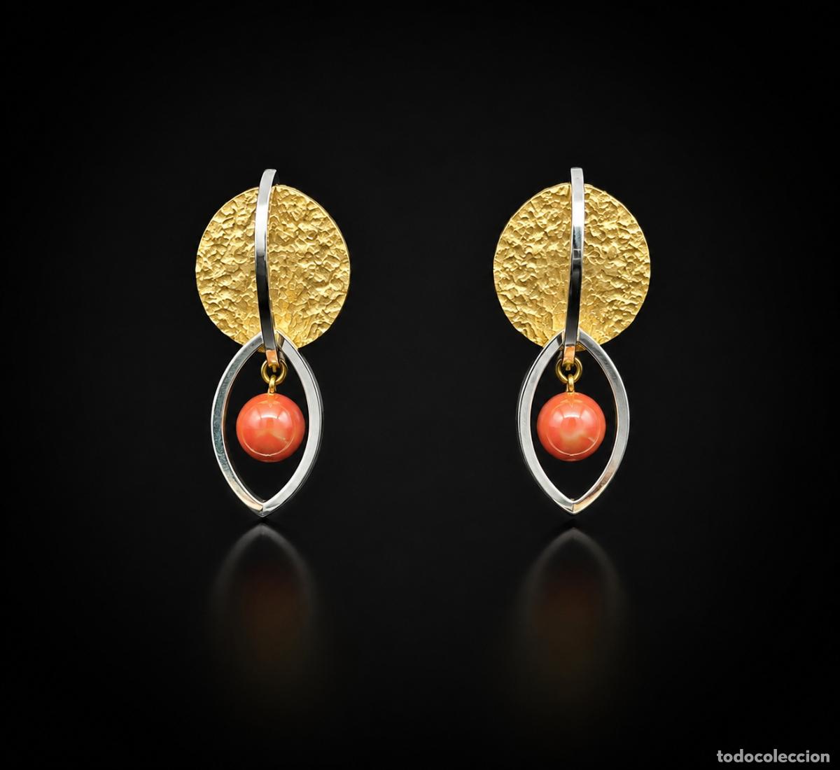 Joyeria: Pendientes de oro y coral