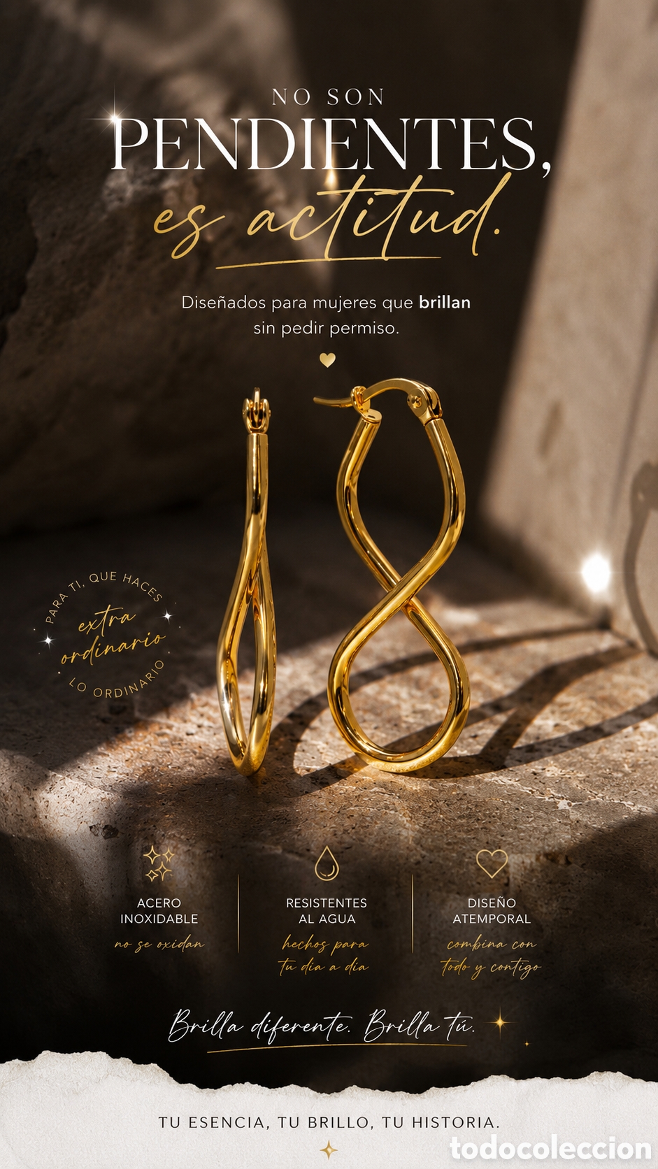 Joyeria: Pendientes aro espiral acero 316L