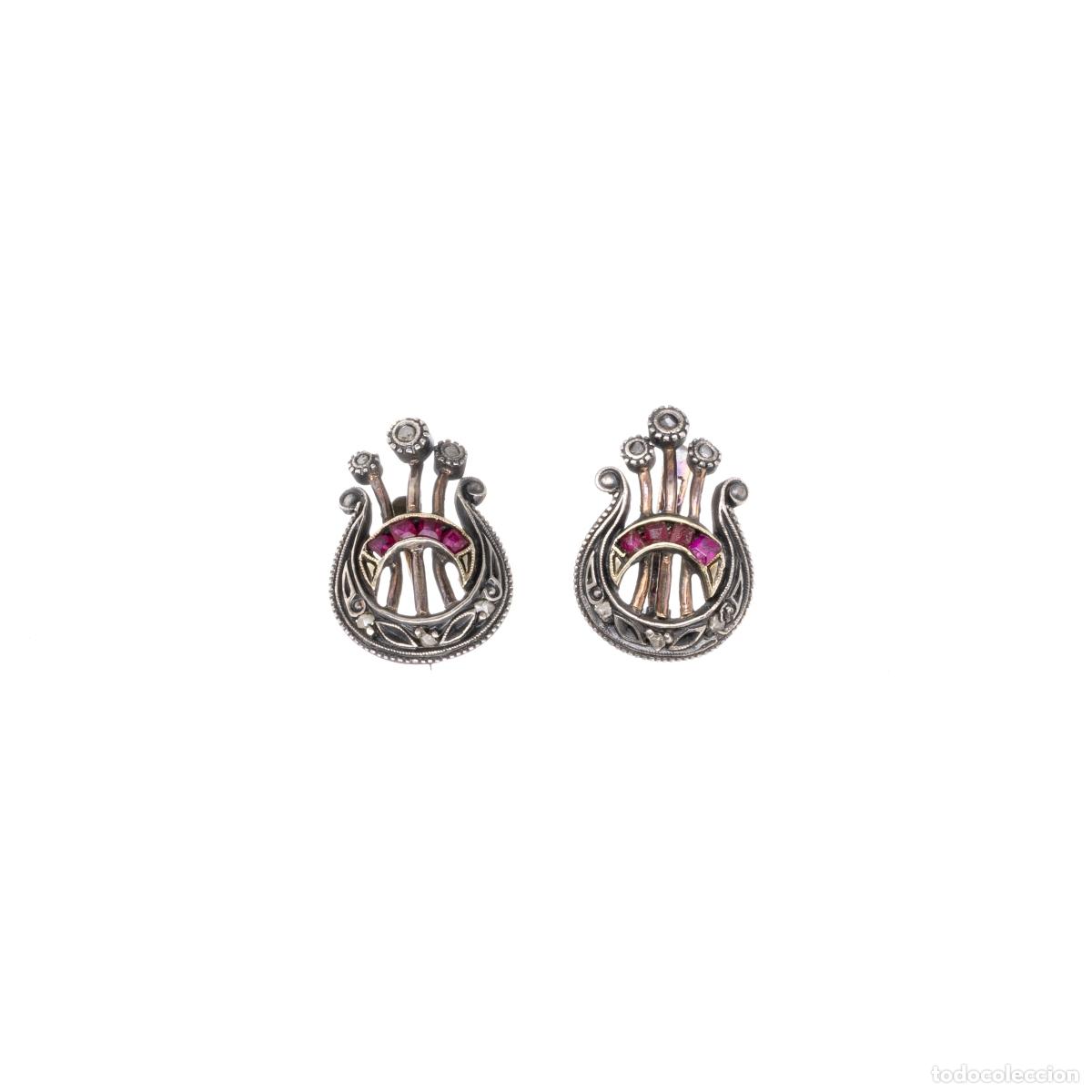 Joyeria: PAR DE PENDIENTES DE PLATA Y ORO - Foto 1
