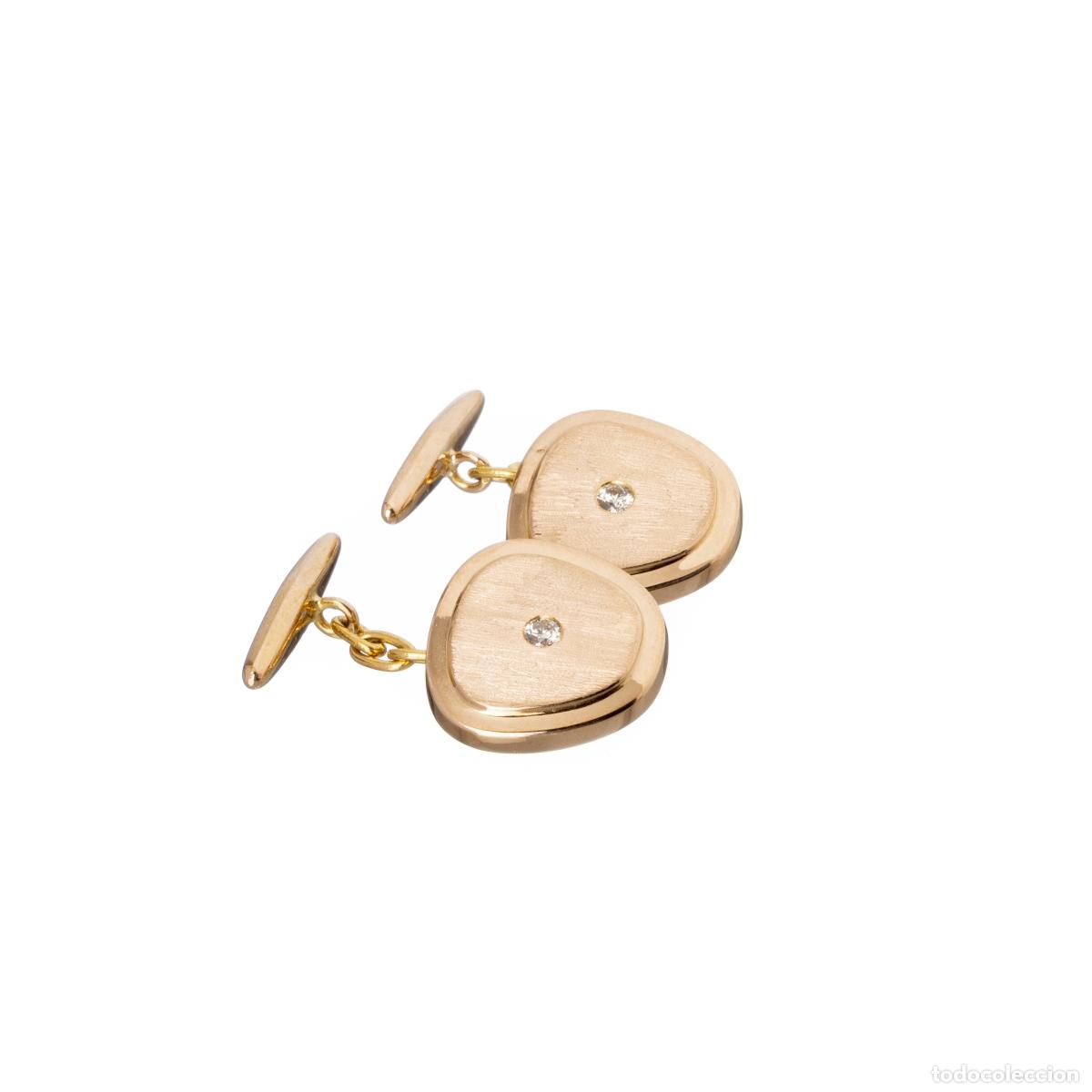 Joyeria: PAR DE GEMELOS DE ORO Y DIAMANTES - Foto 1