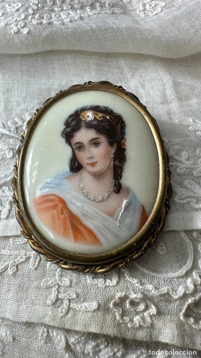 Joyeria: Antiguo broche de mujer. Limoges - Foto 1