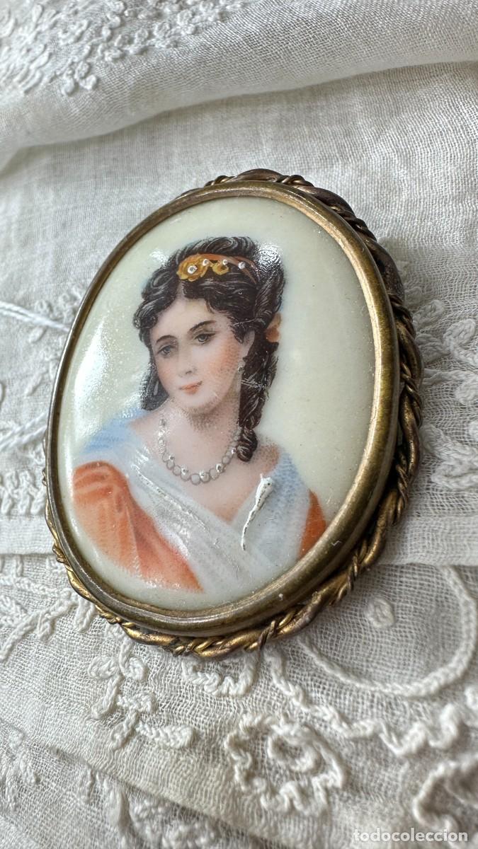 Joyeria: Antiguo broche de mujer. Limoges - Foto 2