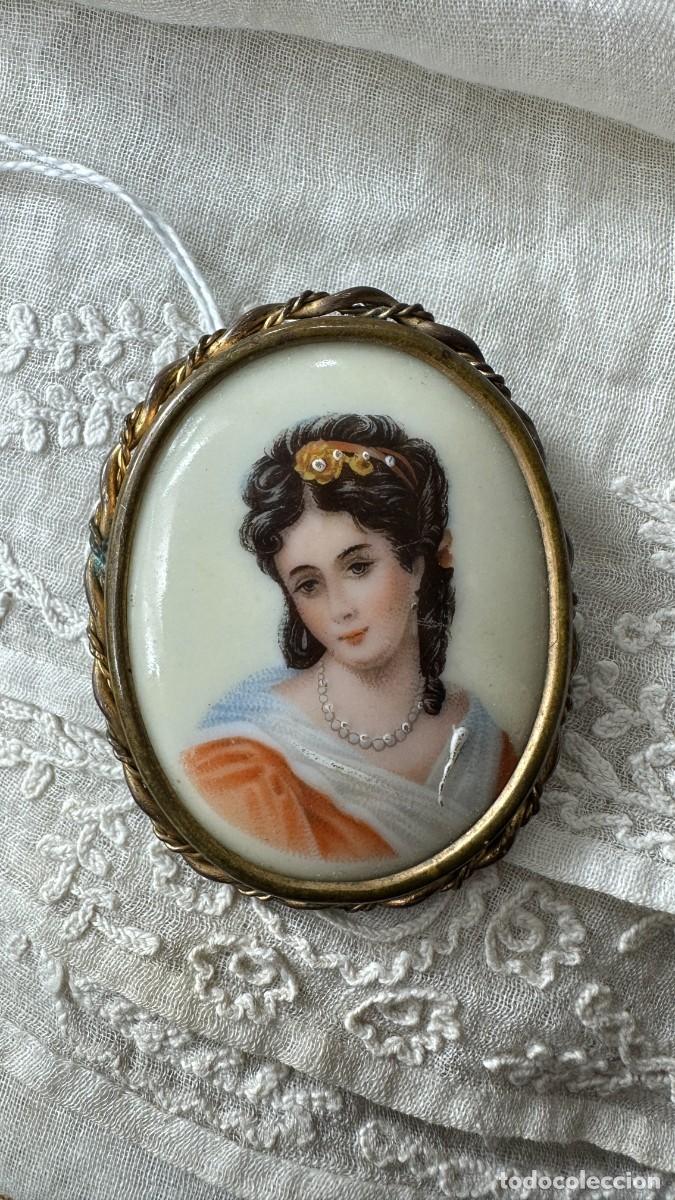Joyeria: Antiguo broche de mujer. Limoges - Foto 5