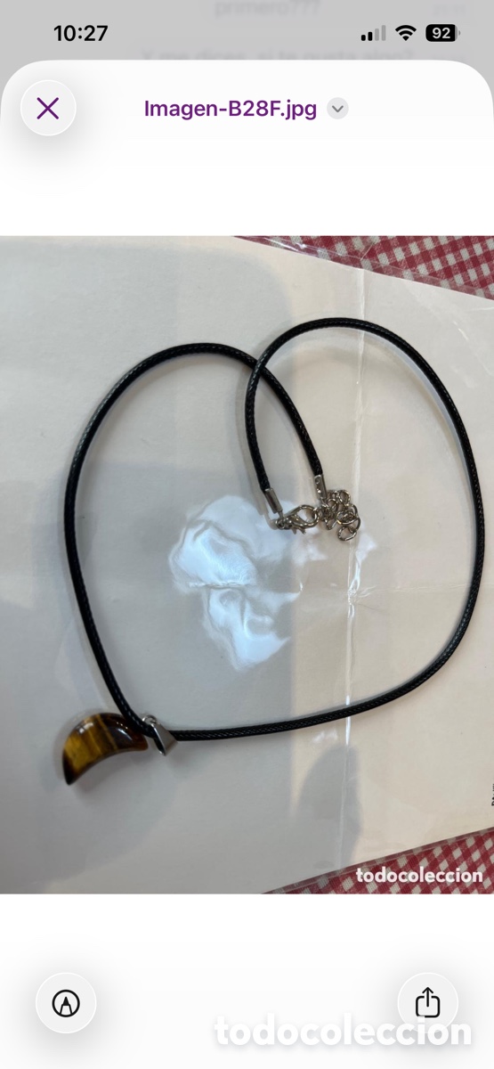 Joyeria: Colgante ojo de tigre y cord&oacute;n cuero