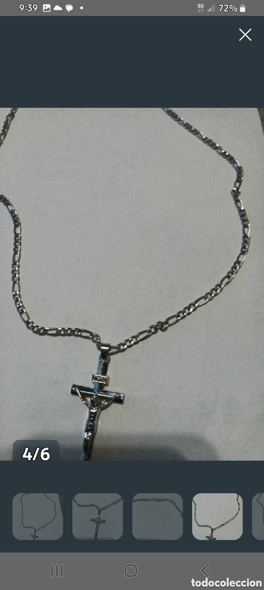 Joyeria: CRUCIFIJO CON CADENA PLATEADO EN ACERO INOXIDABLE