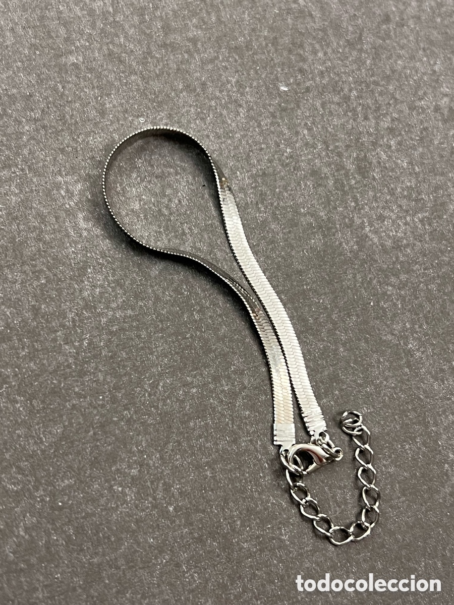 Joyeria: ✅ pulsera acero chapado en oro blanco como nuevo