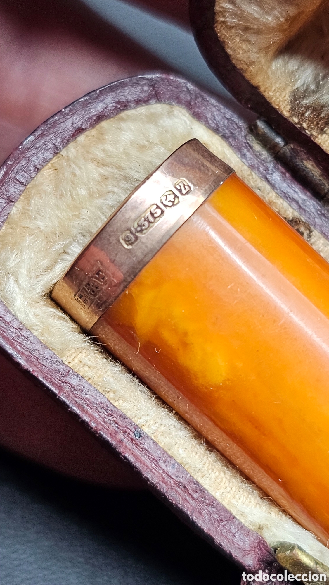 Joaillerie: Antigua boquilla de oro de 9 kilates contrastada