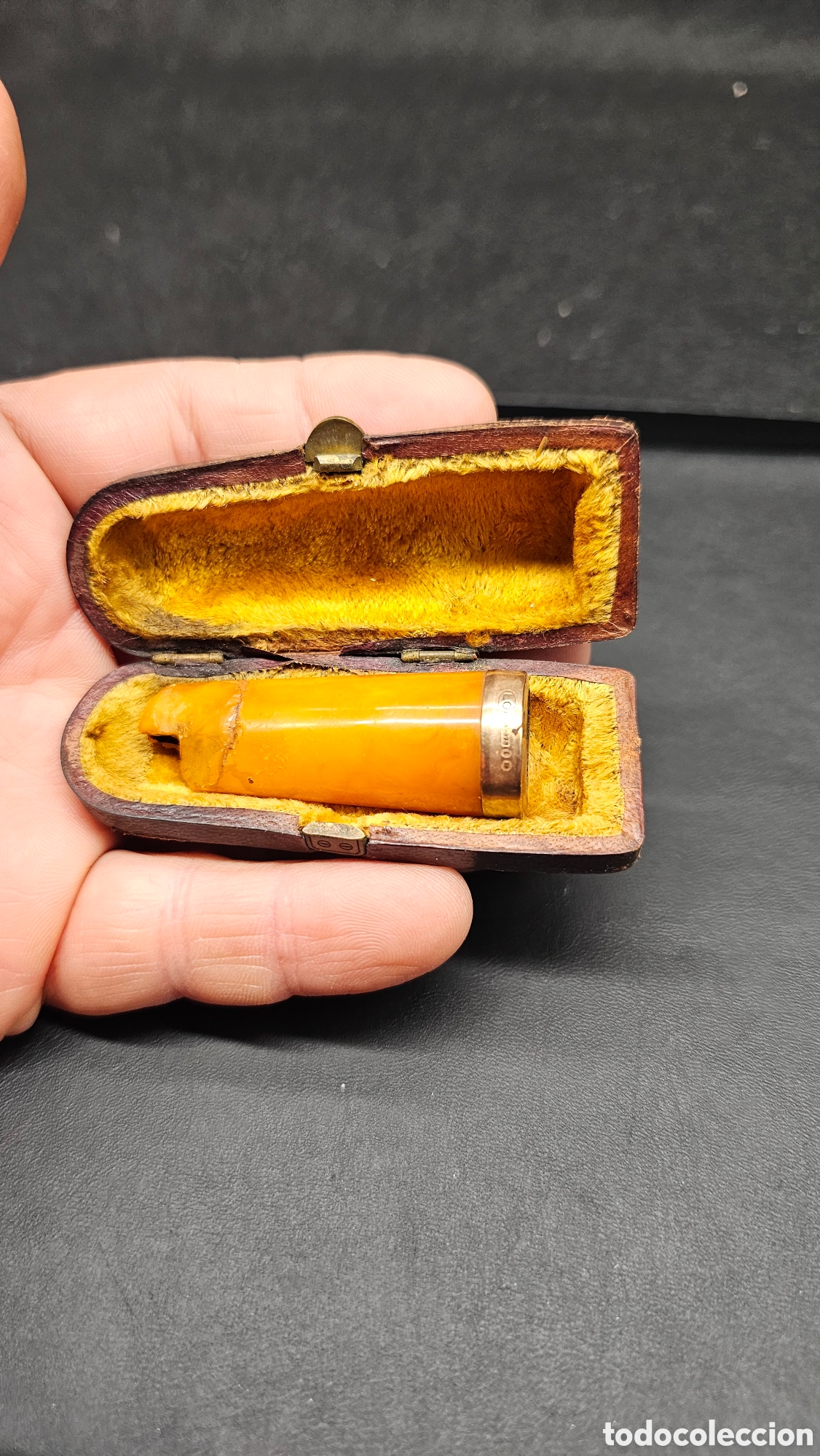 Joyeria: Antigua boquilla de oro de 9 kilates contrastada
