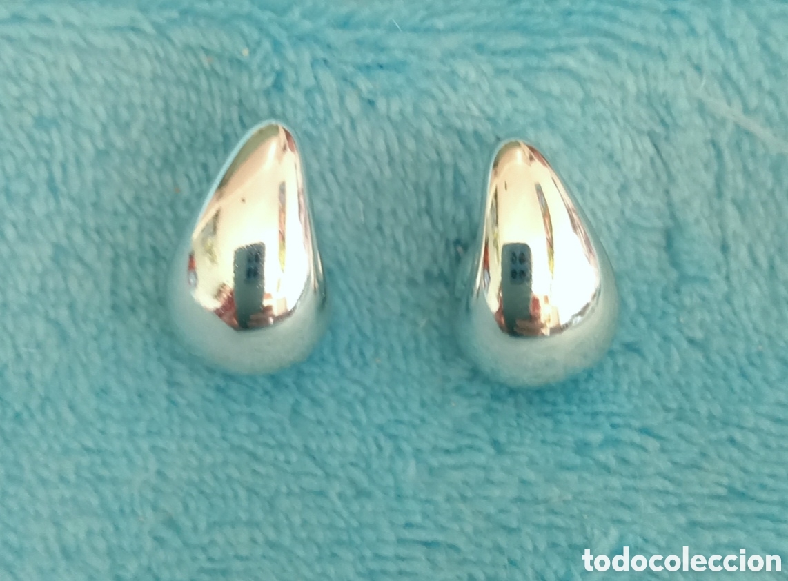 Jewelry: Originales pendientes aretes plateados, gota de agua 2cm. L. Muy bonitos