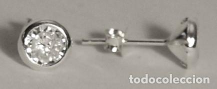 Gioielleria: PENDIENTES DE PLATA DE LEY CONTRASTADA Y CIRCONITA. 6 MM DIAMETRO APROX. VER FOTOS Y DESCRIPCION