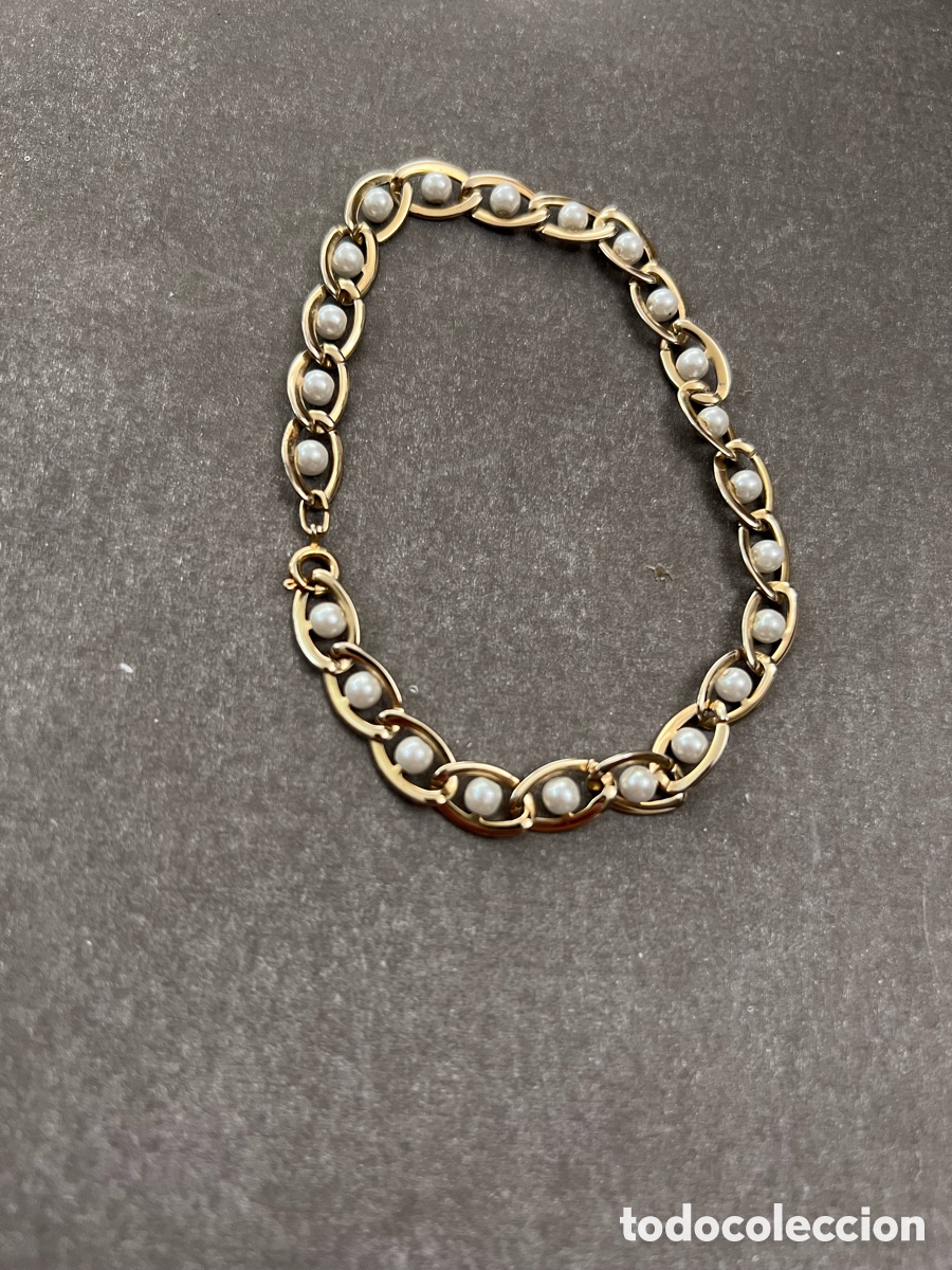 Joalharia: ✅ pulsera chapado en oro con perlas