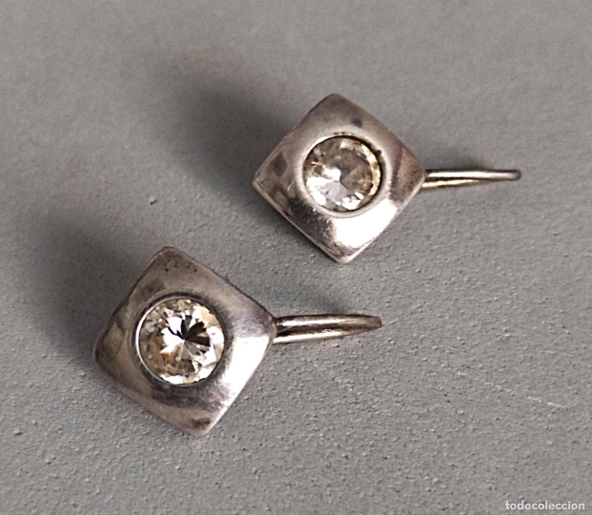 Joyeria: Pendientes de plata de ley con circonitas.