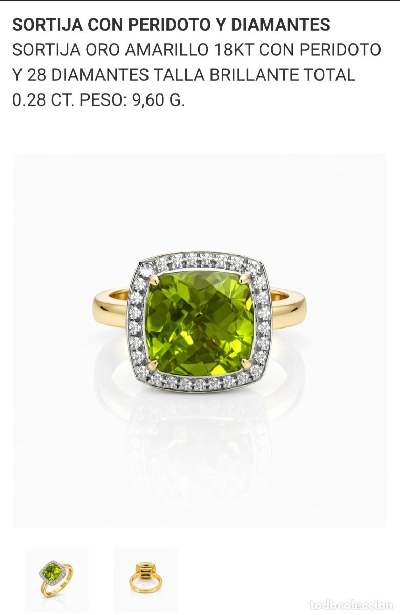 Joyeria: Espectacular anillo de oro 18k peridoto y brillantes