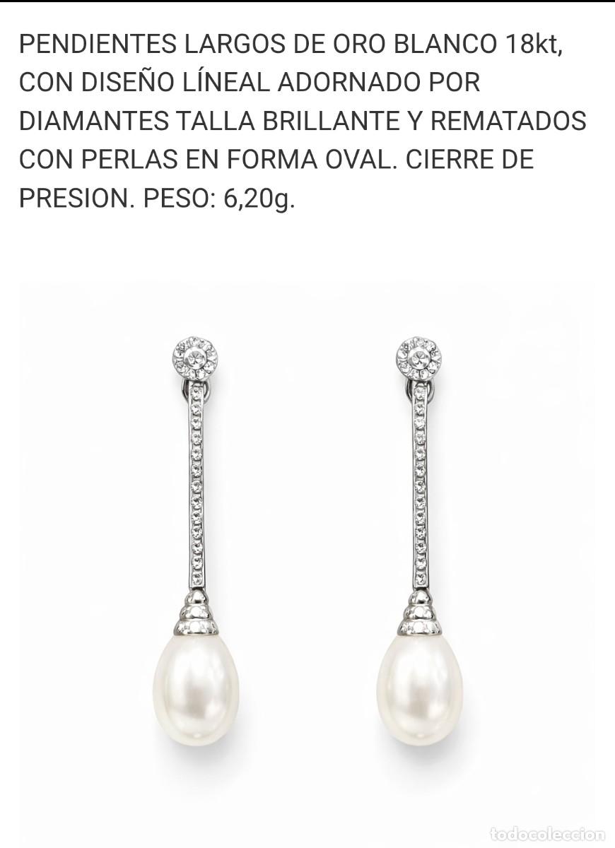 Joyeria: Pendientes elegantes de perlas y brillantes