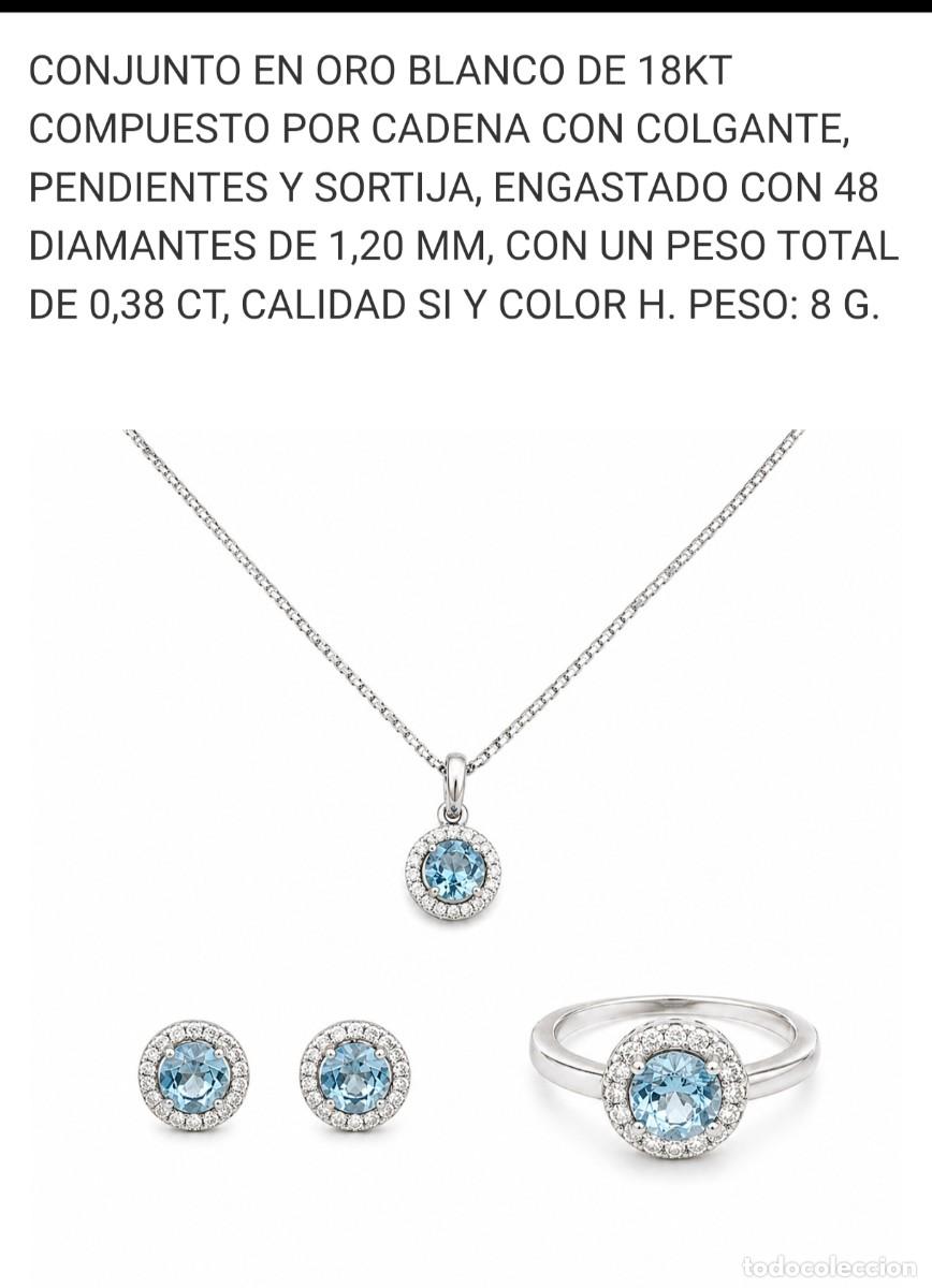 Joyeria: Conjunto de oro blanco 18k y brillantes.