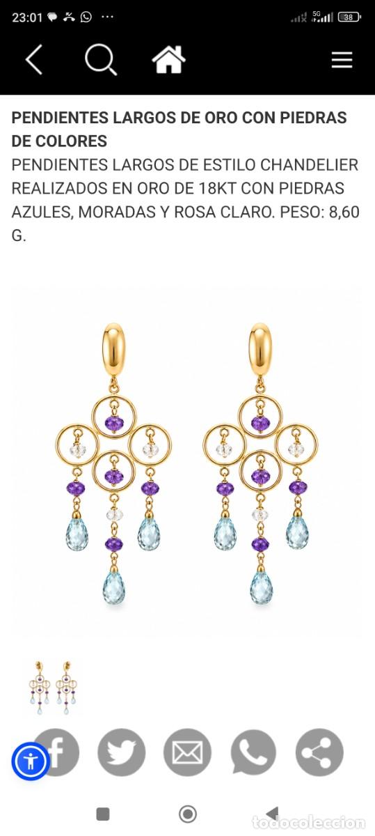 Joyeria: Preciosos pendientes largos de oro de 18k