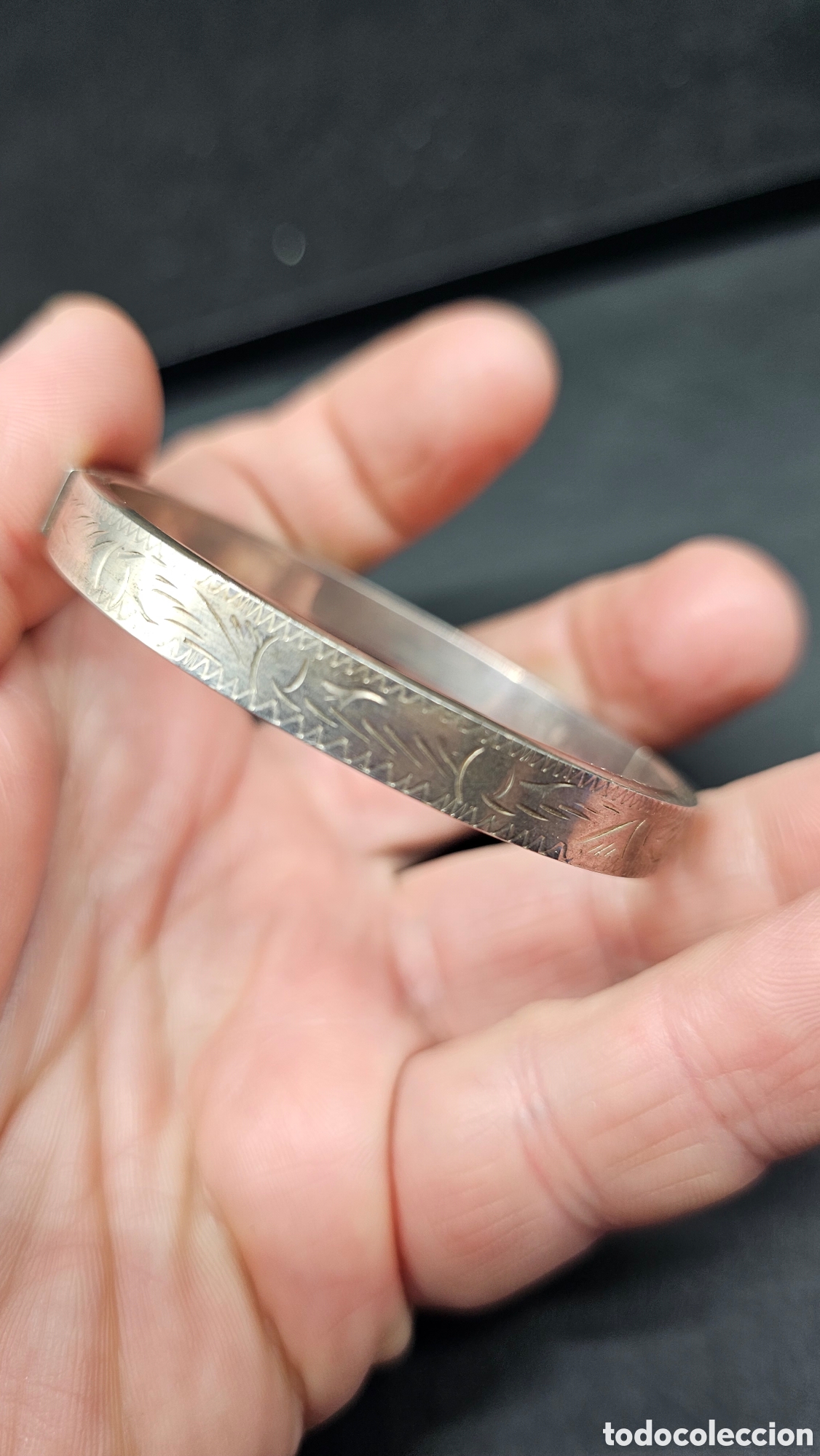 Joyeria: Antigua pulsera de plata de ley contrastada