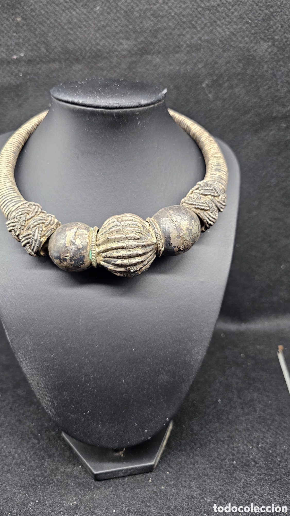 Joyeria: Antiguo collar &eacute;tnico de plata de ley