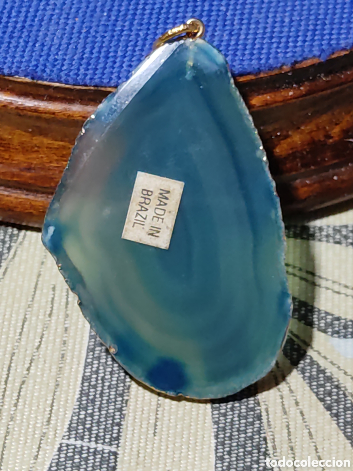 Joyeria: Colgante geoda de &aacute;gata azul.Origen Brasil.
