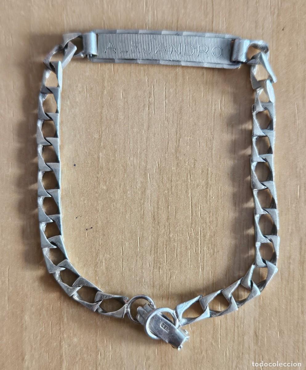 Joyeria: PULSERA GRABADA EN PLATA - (Alejandro) - Con cierre de seguridad y contraste 925 AG - Peso 7,35 gr.