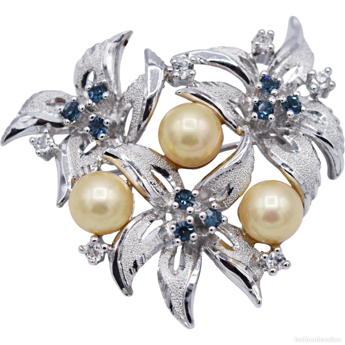 Joaillerie: Broche de plata 925 con dise&ntilde;o floral tridimensional
