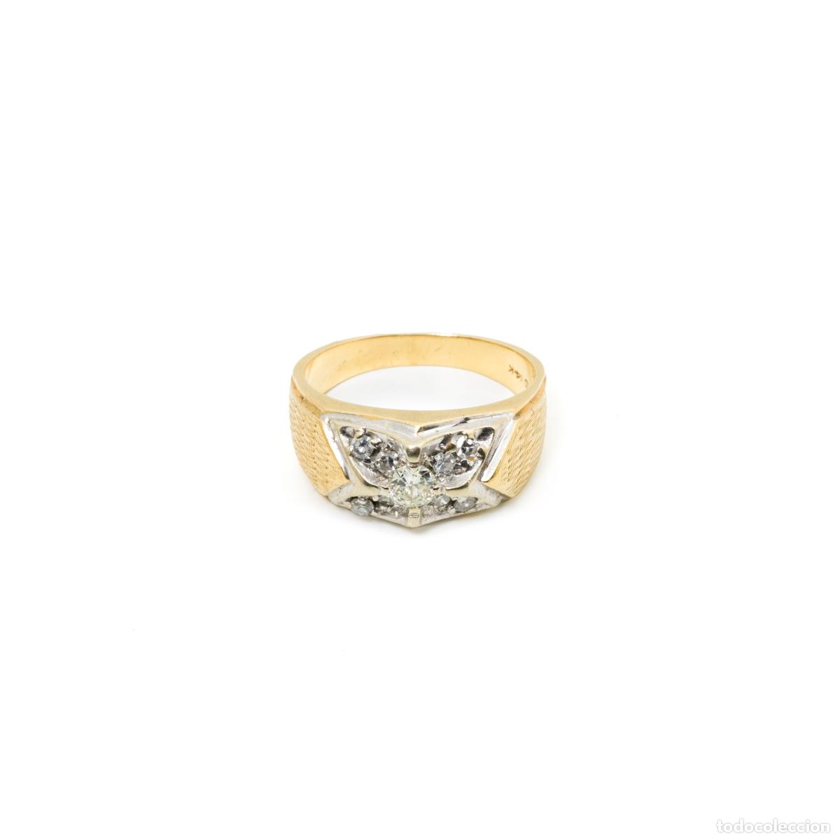 Joyeria: Anillo modernista de oro y diamantes. - Foto 1