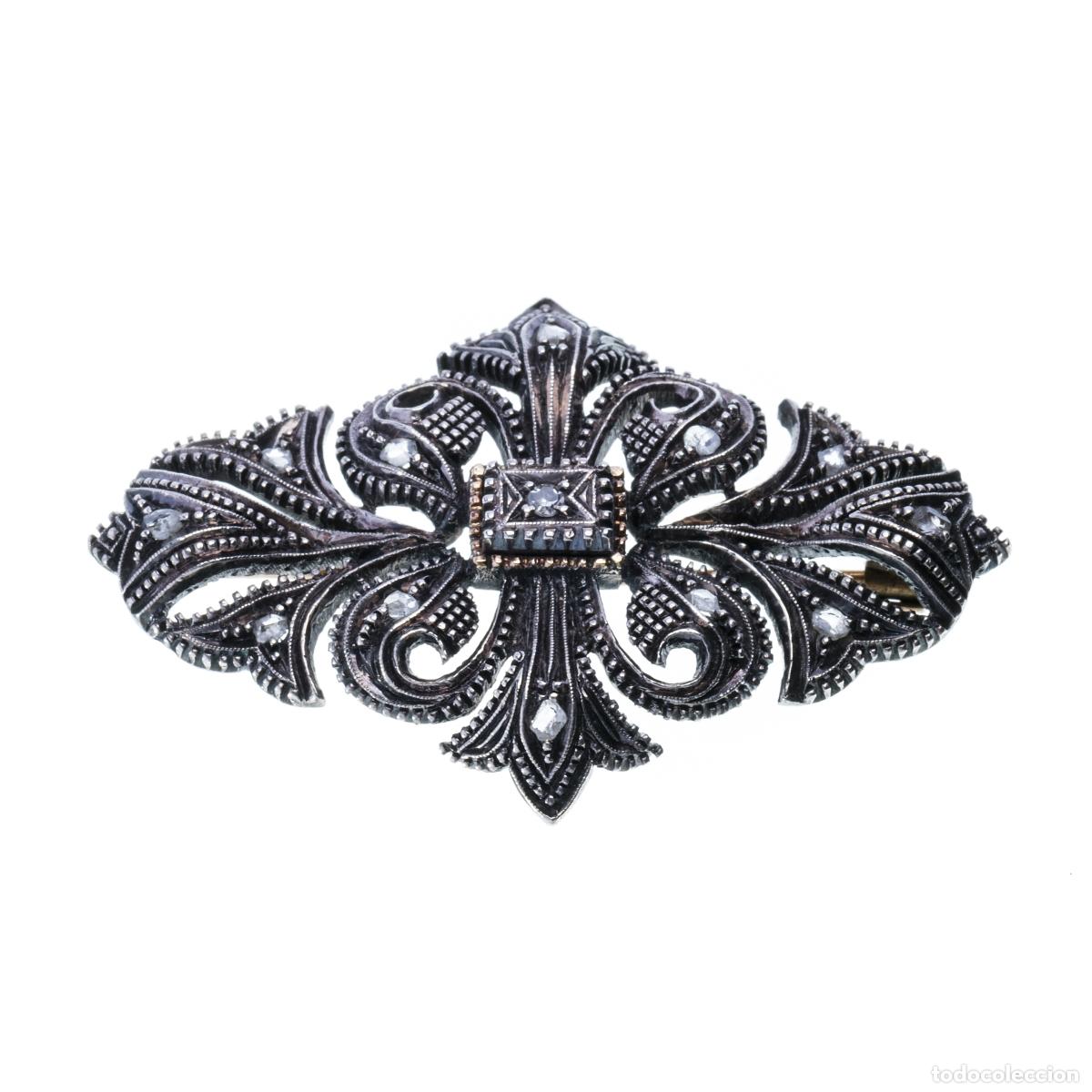 Joyeria: Broche de oro y plata con diamantes - Foto 1