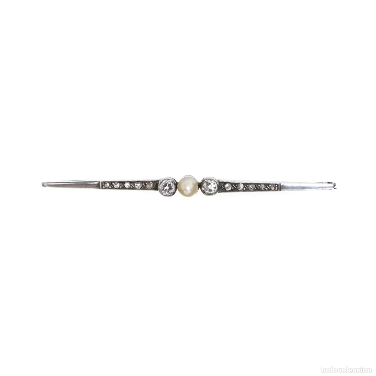 Joyeria: Broche de oro y plata con diamantes. - Foto 1