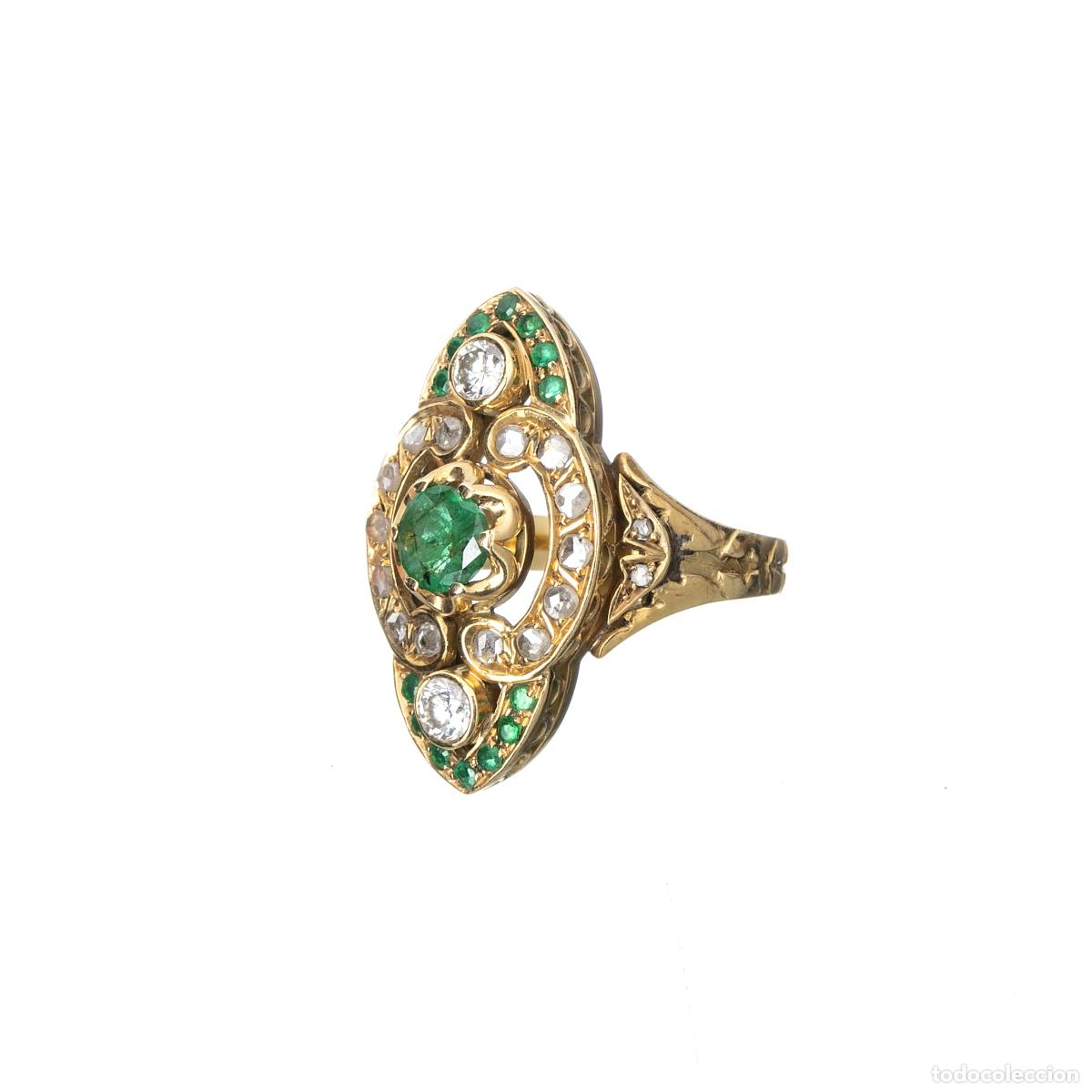 Joyeria: Anillo de oro de 19,2 quilates con esmeraldas - Foto 1