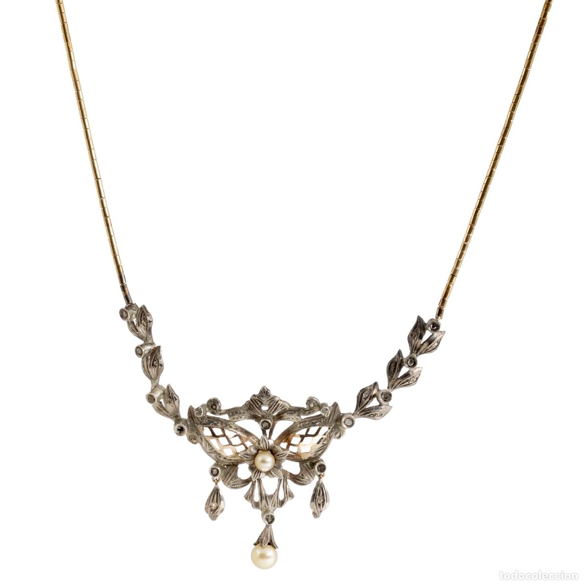 Joyeria: Collar de plata y oro de 19,2 quilates. - Foto 1