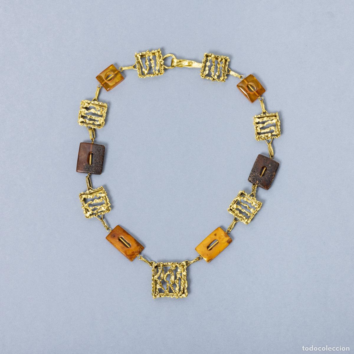 Joyeria: Collar con &aacute;mbar en oro de 19,2 quilates. - Foto 1